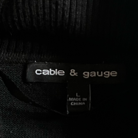 Cable & gauge Cowl neck turtleneck sweater in black size L - Picture 4 of 5